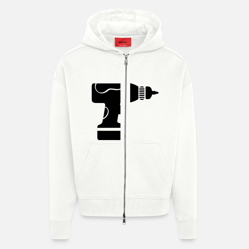 Perceuse - Veste à capuche bio épaisse oversize fabriqué en UE - OFF WHITE