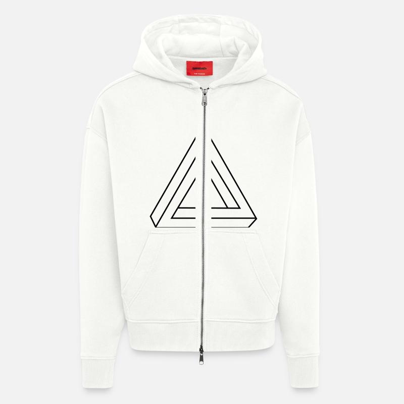 triangleillusion - Veste à capuche bio épaisse oversize fabriqué en UE - OFF WHITE