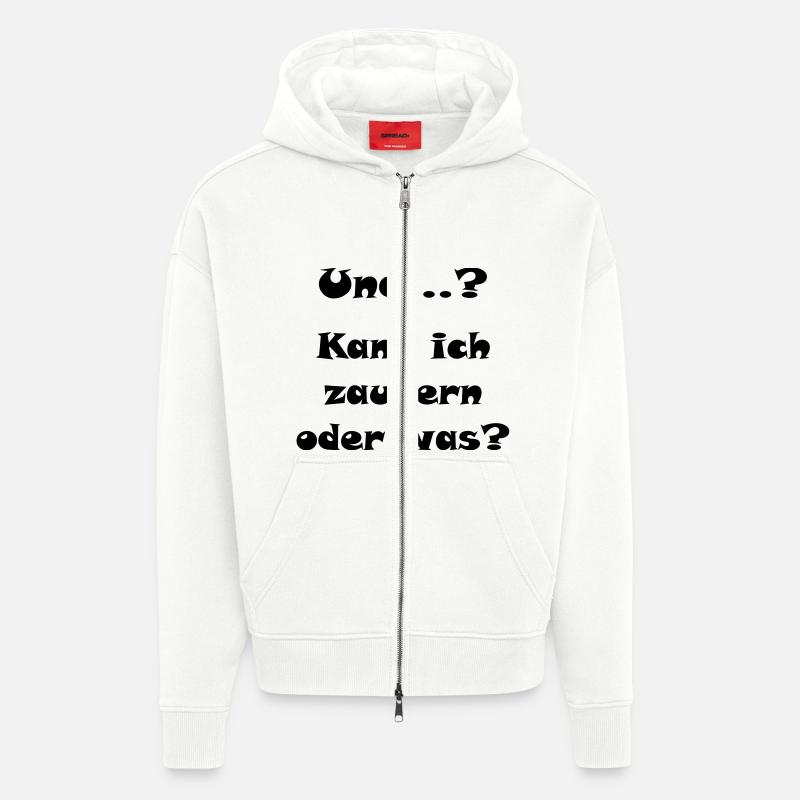 Je ne peux évoquer - Veste à capuche bio épaisse oversize fabriqué en UE - OFF WHITE