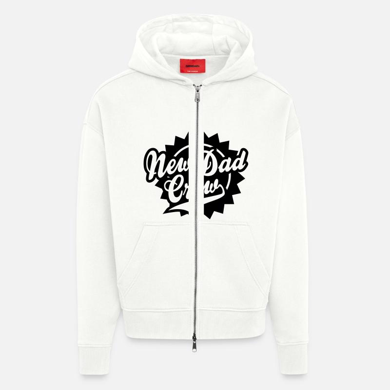 Nouveau papa Crew Shield design - Veste à capuche bio épaisse oversize fabriqué en UE - OFF WHITE