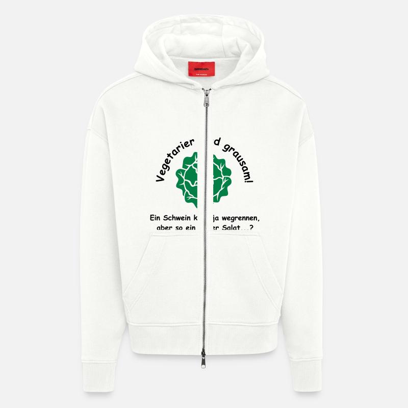 Vegetarier sind grausam - Zip Hoodie - made by SPREAD - OFF WHITE