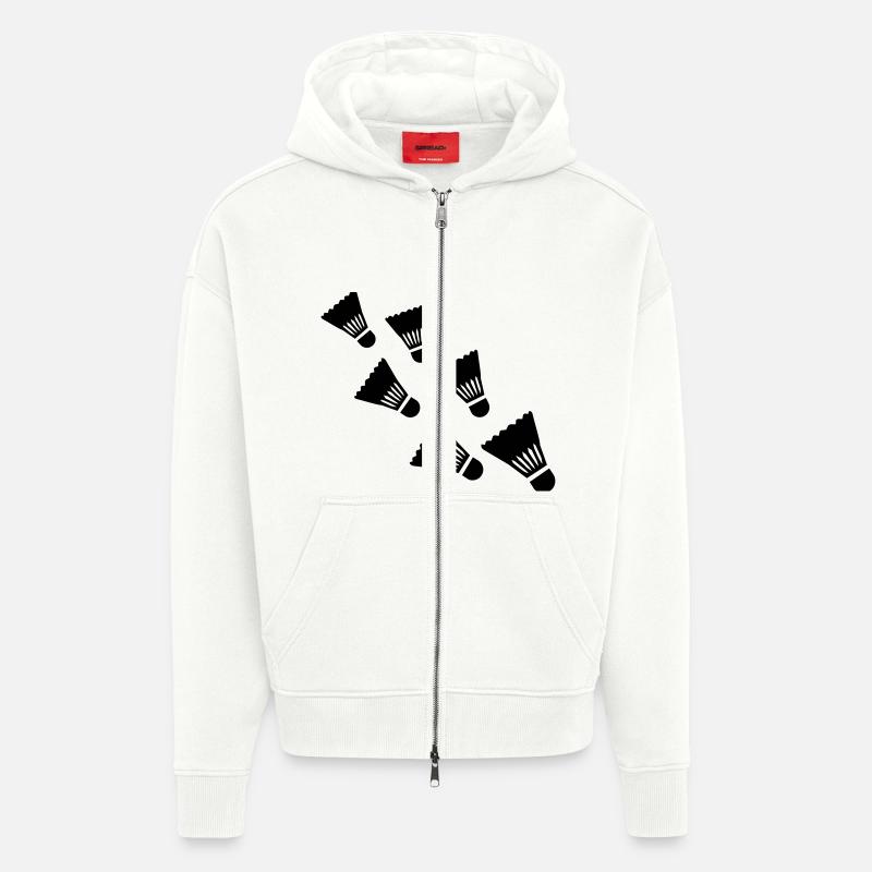 Badminton - Veste à capuche bio épaisse oversize fabriqué en UE - OFF WHITE
