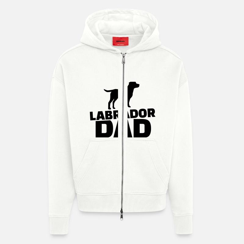 Labrador Dad - Veste à capuche bio épaisse oversize fabriqué en UE - OFF WHITE