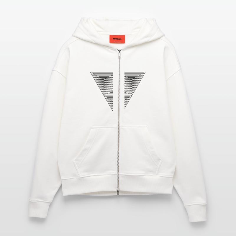 Optical illusion (Hipster Dreick) B&w Art Zip Hoodie - made by SPREAD