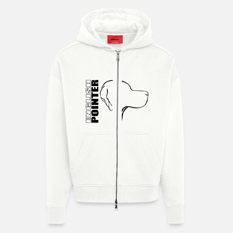 ENGLISH POINTER PROFIL - Zip Hoodie - made by SPREAD - OFF WHITE