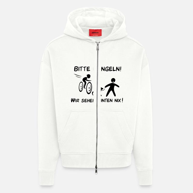 Bitte klingeln! Radfahrer-Hund - Zip Hoodie - made by SPREAD - OFF WHITE