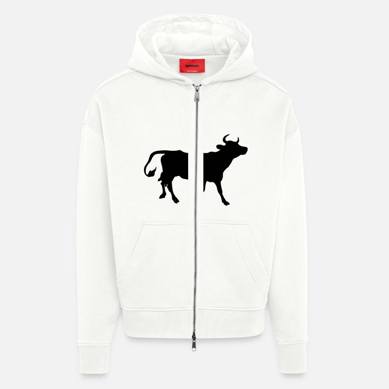 Kuh - Veste à capuche bio épaisse oversize fabriqué en UE - OFF WHITE