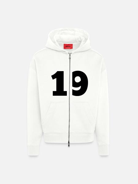 19a - Zip Hoodie - made by SPREAD - OFF WHITE