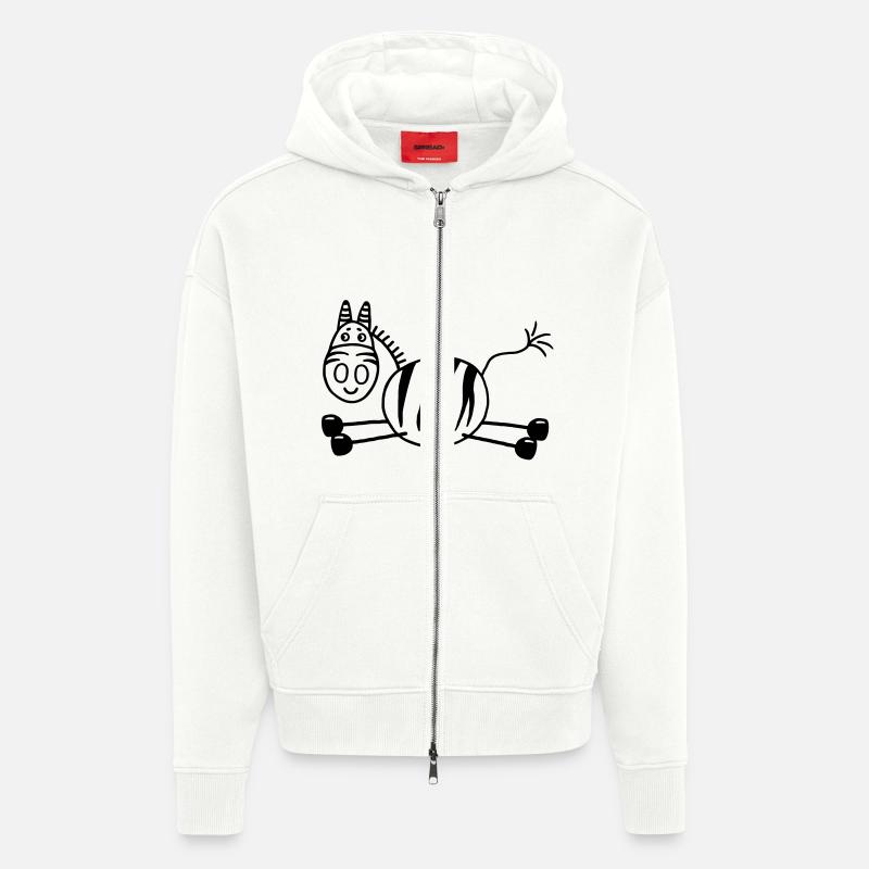 Zebra 4 - Veste à capuche bio épaisse oversize fabriqué en UE - OFF WHITE