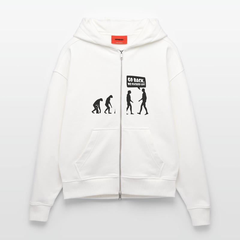 Evolution fucked up - Evolution verkackt Zip Hoodie - made by SPREAD