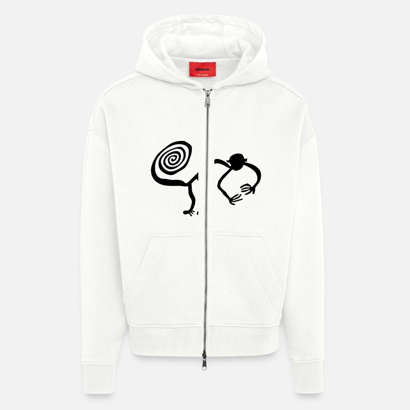 Nazca Monkey - Veste à capuche bio épaisse oversize fabriqué en UE - OFF WHITE