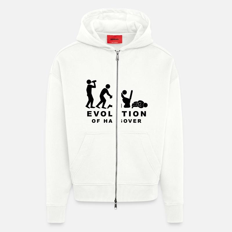 Evolution Hangover - Veste à capuche bio épaisse oversize fabriqué en UE - OFF WHITE