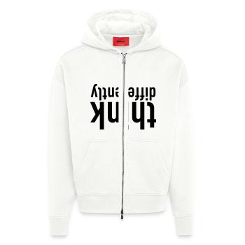 Think Differently (fr) - Veste à capuche bio épaisse oversize fabriqué en UE - OFF WHITE - Devant