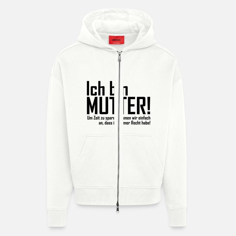 ich bin mutter - Zip Hoodie - made by SPREAD - OFF WHITE