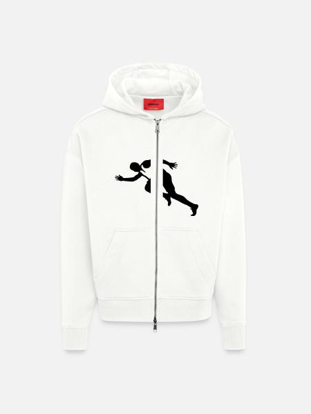 running - Zip Hoodie - made by SPREAD - OFF WHITE