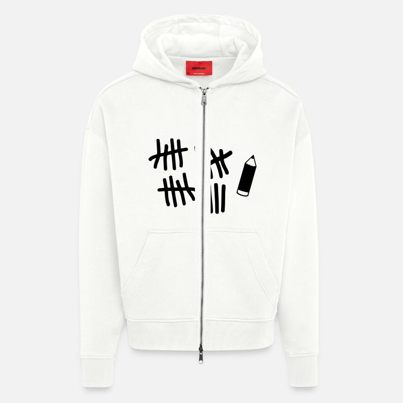 Striche - Stift - Zip Hoodie - made by SPREAD - OFF WHITE