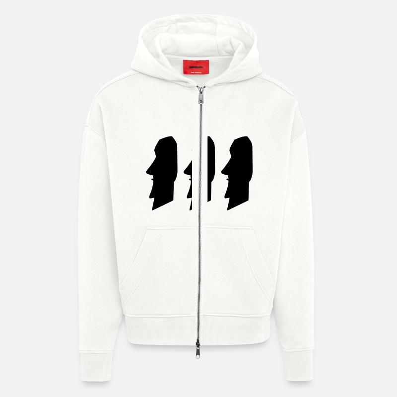 moais_02 - Veste à capuche bio épaisse oversize fabriqué en UE - OFF WHITE