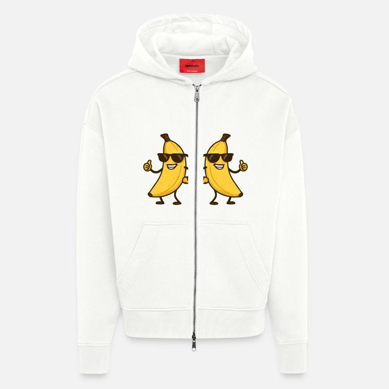 Babane Bande Dessinée Cool 2 - Veste à capuche bio épaisse oversize fabriqué en UE - OFF WHITE