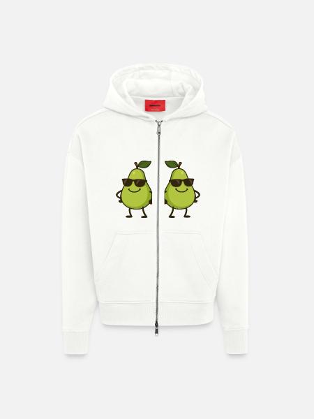 birne comic cool 2 - Zip Hoodie - made by SPREAD - OFF WHITE