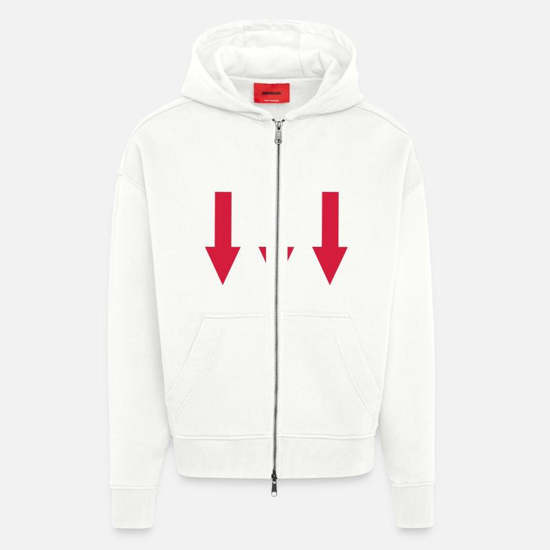 flèches - Veste à capuche bio épaisse oversize fabriqué en UE - OFF WHITE