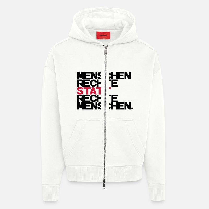 Menschenrechte - Zip Hoodie - made by SPREAD - OFF WHITE