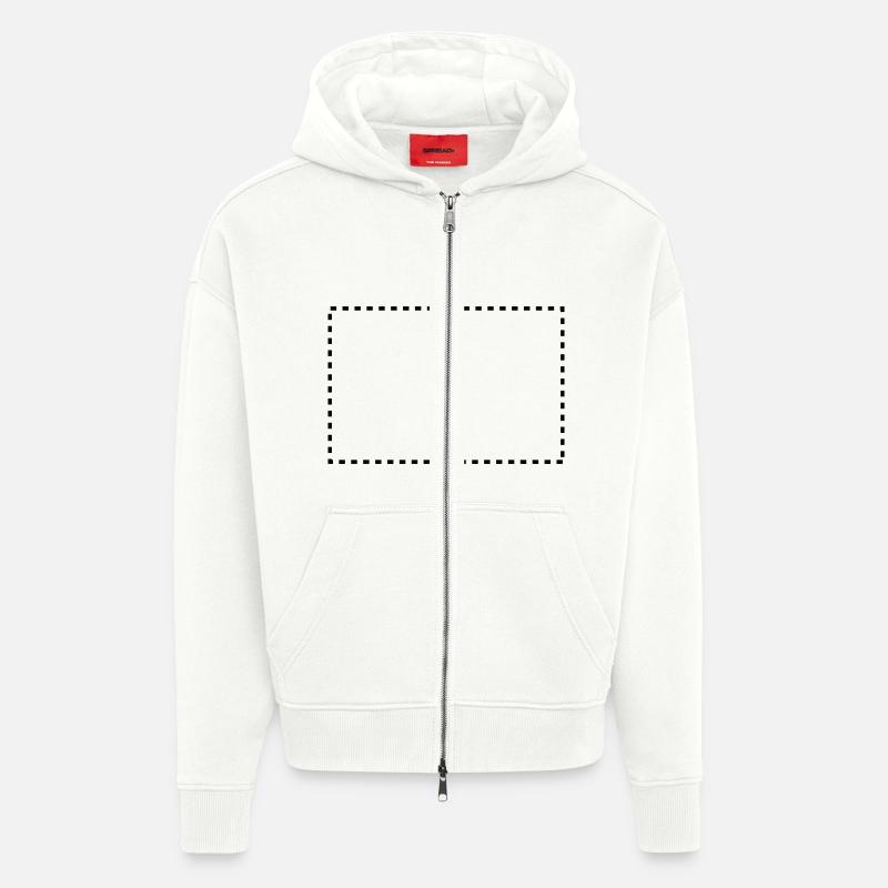 dashed_square_1c - Zip Hoodie - made by SPREAD - OFF WHITE