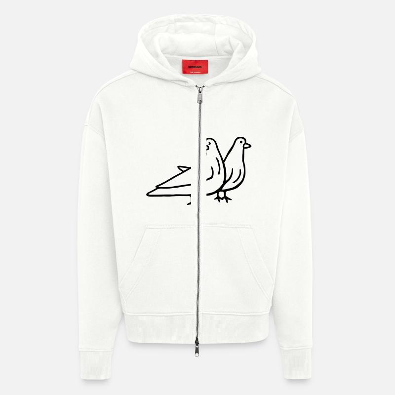2 Tauben - Zip Hoodie - made by SPREAD - OFF WHITE
