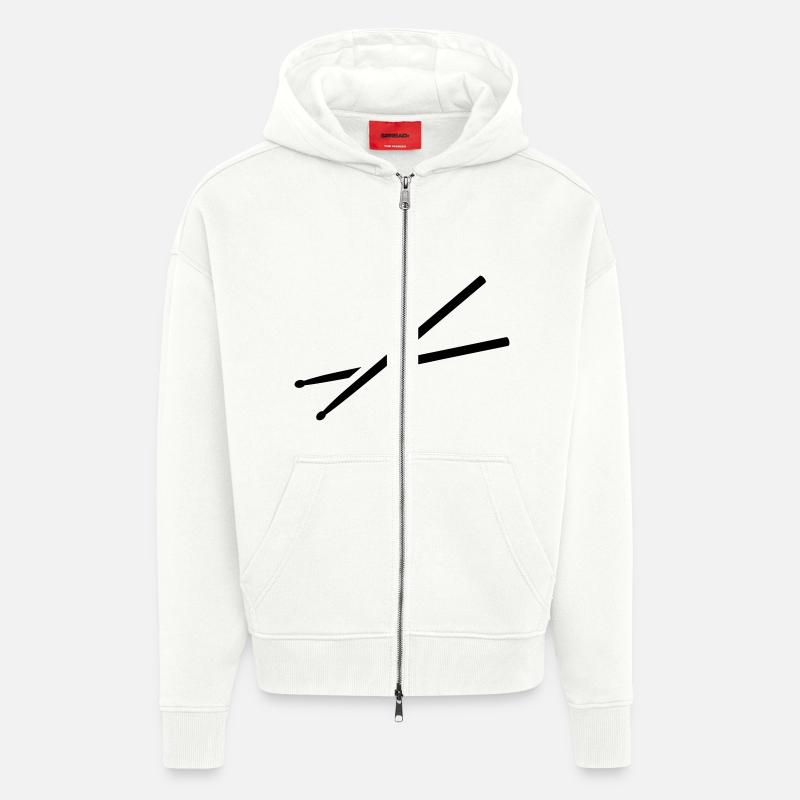 Batterie - Veste à capuche bio épaisse oversize fabriqué en UE - OFF WHITE