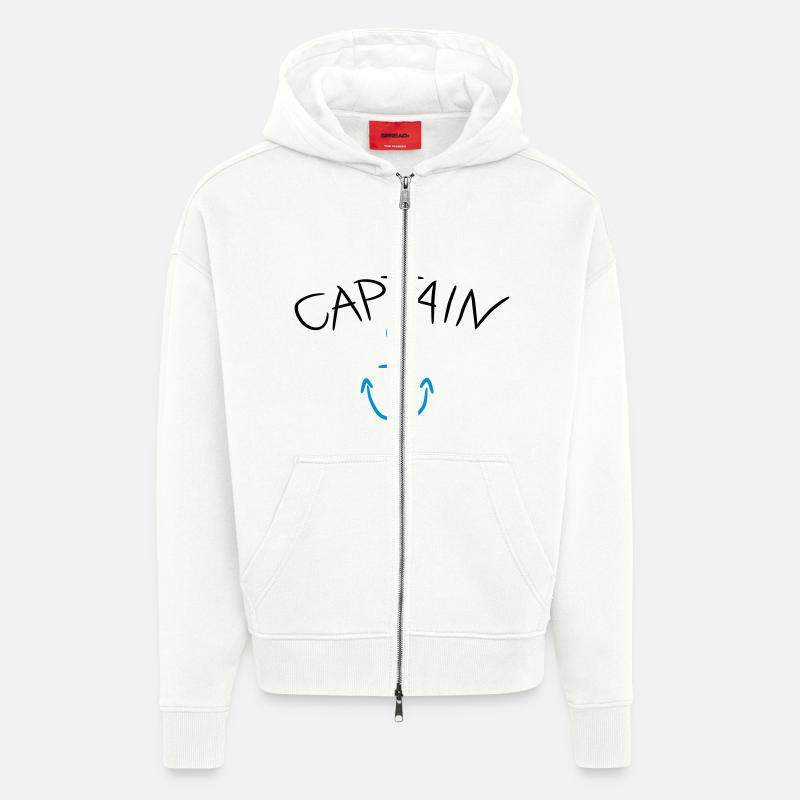 Capitaine ancre Comic Logo - Veste à capuche bio épaisse oversize fabriqué en UE - OFF WHITE