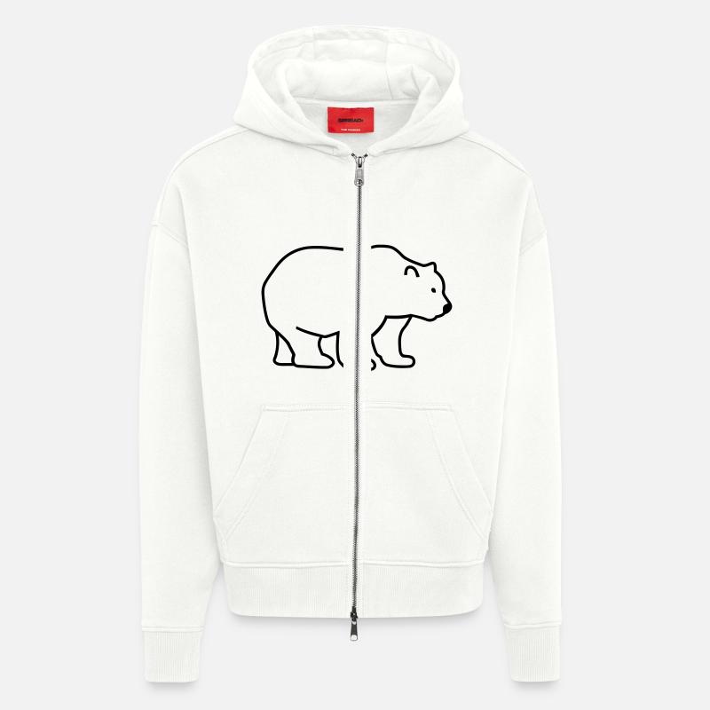 Bär - Zip Hoodie - made by SPREAD - OFF WHITE