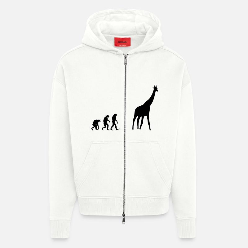 giraffe evolution - Zip Hoodie - made by SPREAD - OFF WHITE