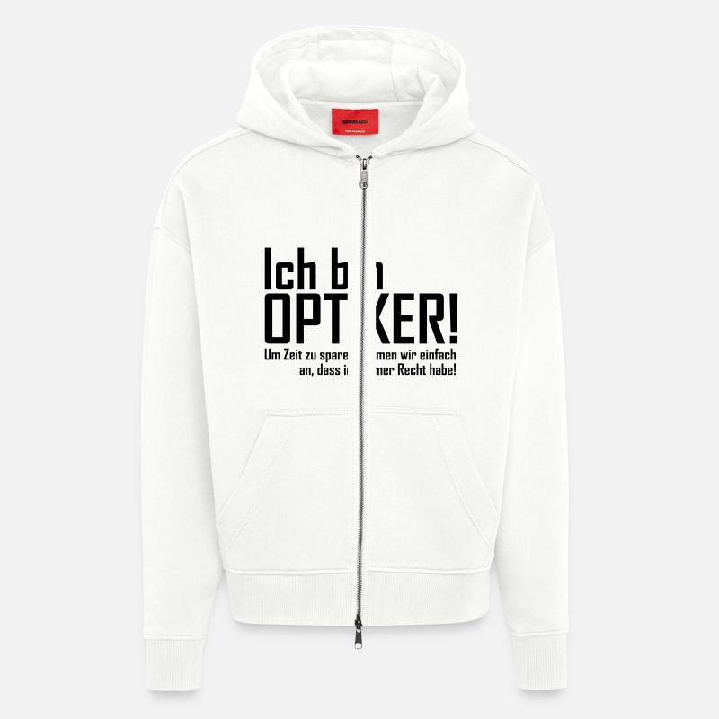 ich bin optiker - Zip Hoodie - made by SPREAD - OFF WHITE