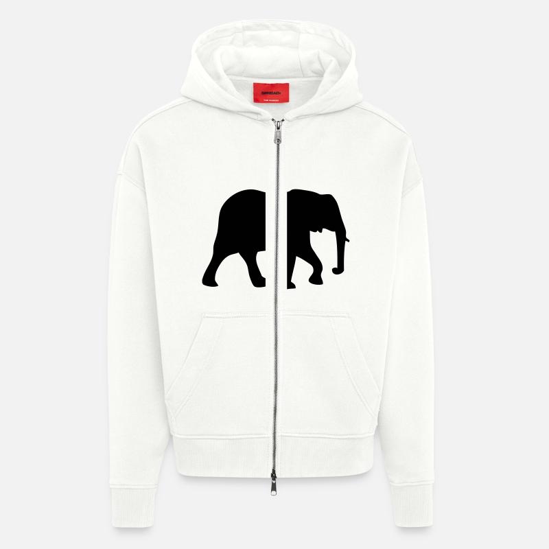 Elefant - Elephant - Zip Hoodie - made by SPREAD - OFF WHITE