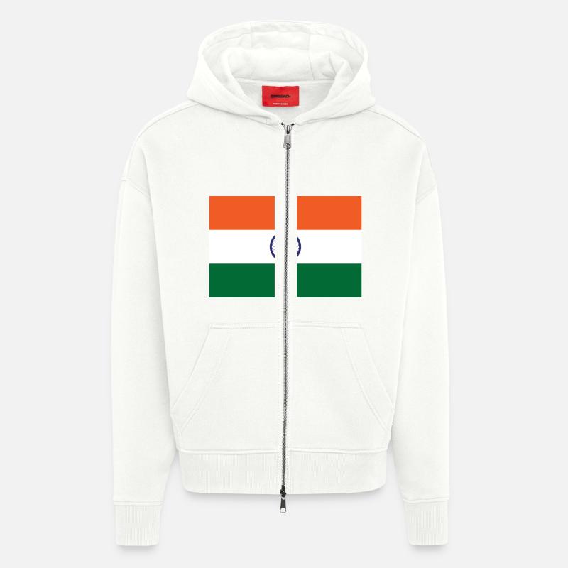 Inde - Veste à capuche bio épaisse oversize fabriqué en UE - OFF WHITE