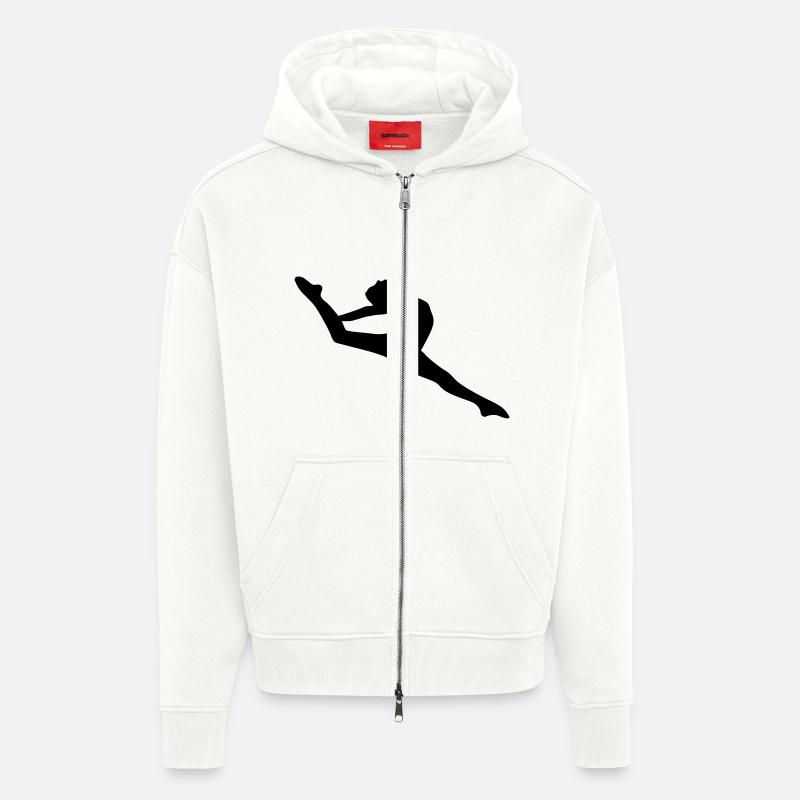 Vector Ballet dancer Silhouette - Zip Hoodie - made by SPREAD - OFF WHITE