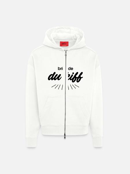 Brigade du kiff - Veste à capuche bio épaisse oversize fabriqué en UE - OFF WHITE