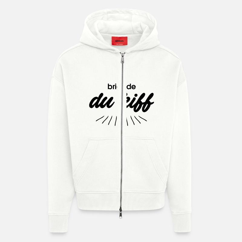 Brigade du kiff - Veste à capuche bio épaisse oversize fabriqué en UE - OFF WHITE