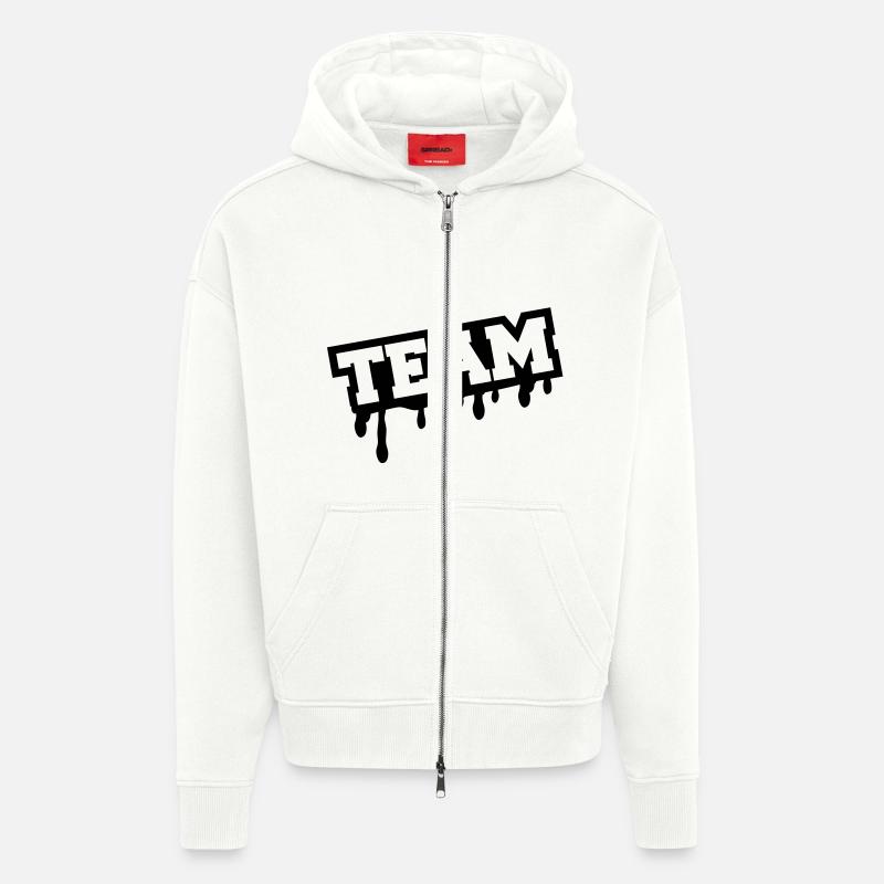 team_graffiti_wq1 - Veste à capuche bio épaisse oversize fabriqué en UE - OFF WHITE