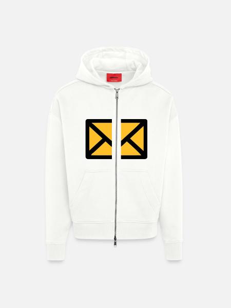Letter envelope - Zip Hoodie - made by SPREAD - OFF WHITE