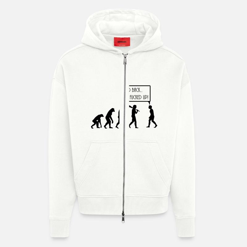 evolution - Zip Hoodie - made by SPREAD - OFF WHITE