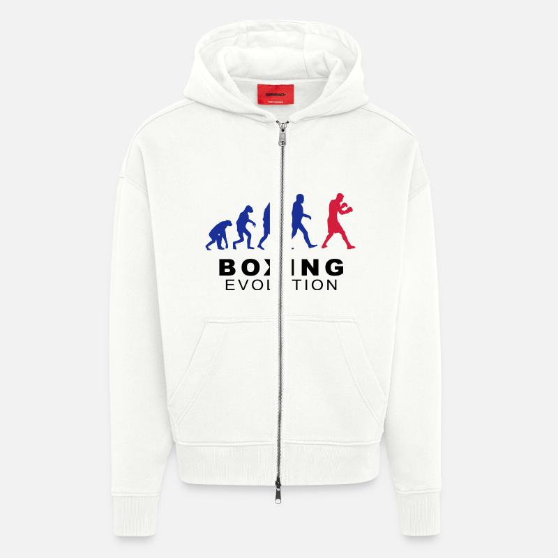Boxing evolution - Veste à capuche bio épaisse oversize fabriqué en UE - OFF WHITE