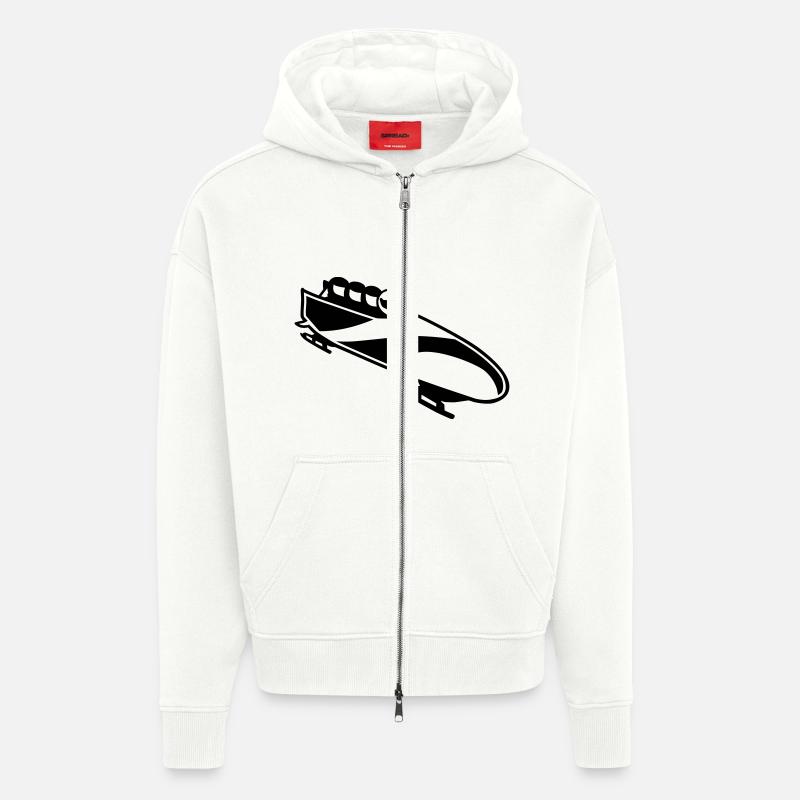 Bobsleigh - Veste à capuche bio épaisse oversize fabriqué en UE - OFF WHITE