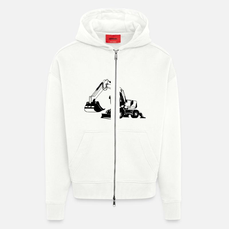 Mobilbagger 1 - Zip Hoodie - made by SPREAD - OFF WHITE