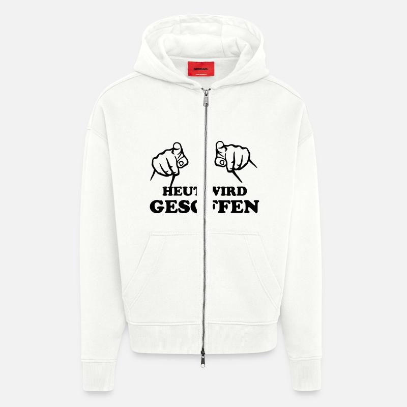 heut_wird_gesoffen; saufen! - Zip Hoodie - made by SPREAD - OFF WHITE