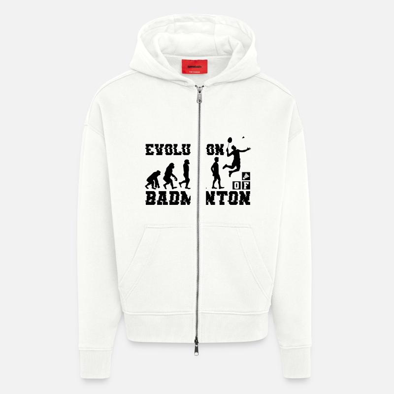 Badminton Evolution Silhouette - Veste à capuche bio épaisse oversize fabriqué en UE - OFF WHITE