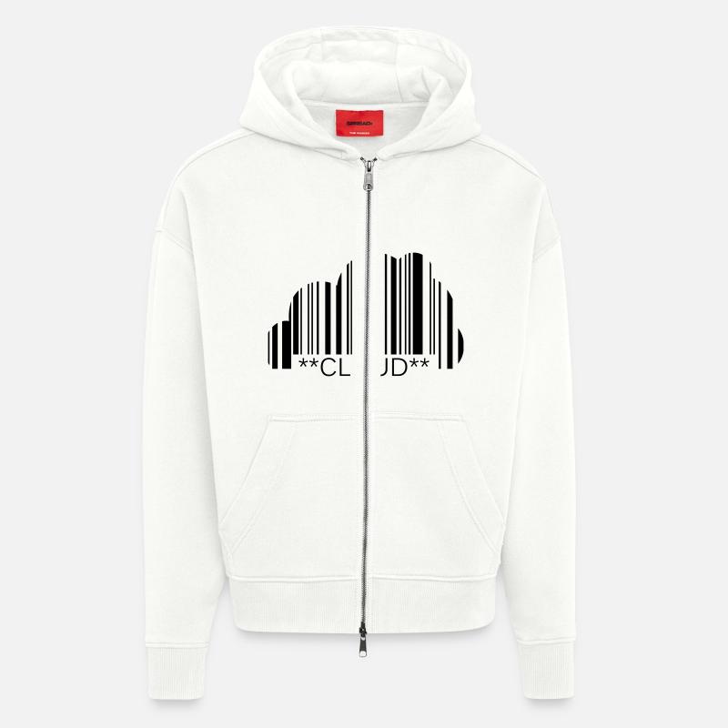 VapeCode Cloud - Veste à capuche bio épaisse oversize fabriqué en UE - OFF WHITE