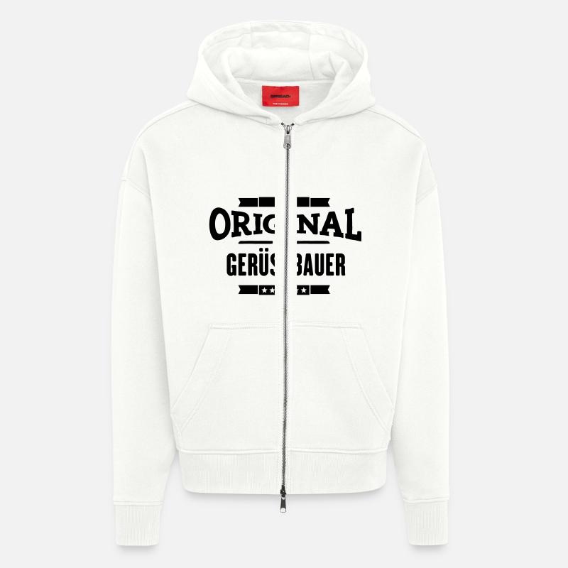 100% Gerüstbauer - Zip Hoodie - made by SPREAD - OFF WHITE