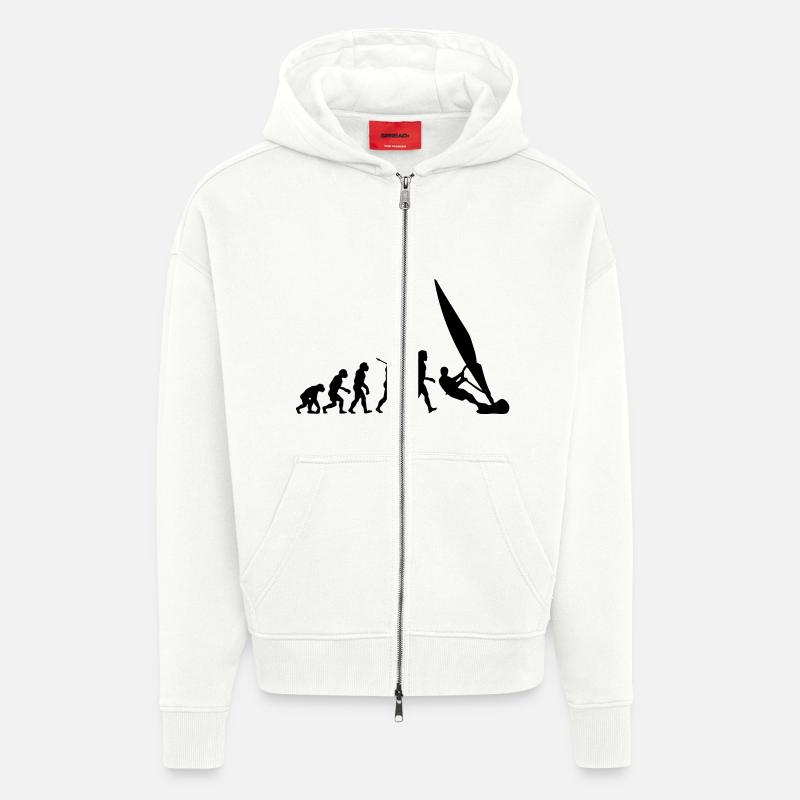 ws01 windsurf evolution - Veste à capuche bio épaisse oversize fabriqué en UE - OFF WHITE