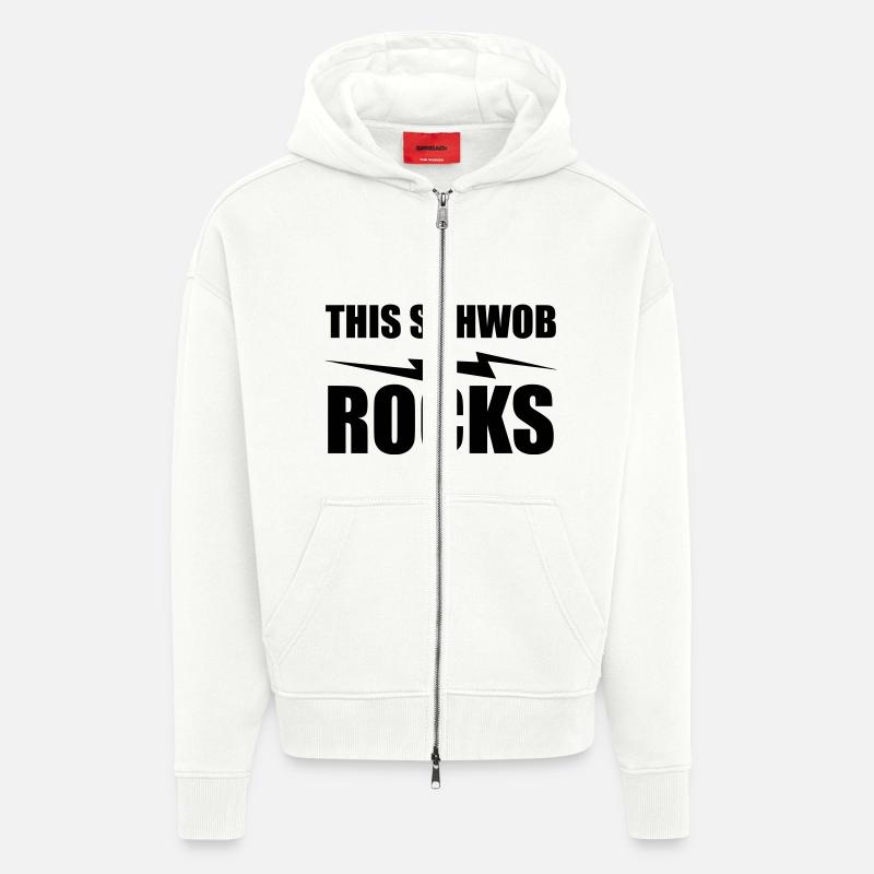this schwob rocks - Veste à capuche bio épaisse oversize fabriqué en UE - OFF WHITE