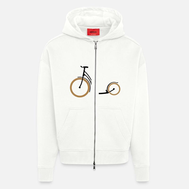 Tretroller zweifarbig - Zip Hoodie - made by SPREAD - OFF WHITE
